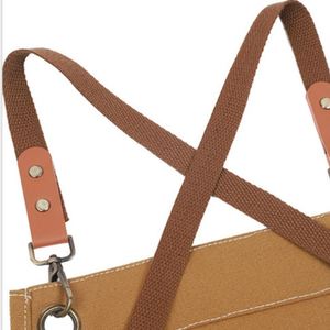 Delantal de Trabajo Impermeable de Lona con Tirantes Cruzados y Múltiples Bolsillos para Chef, Barbero, Carpintero, Artista - Product Image 6