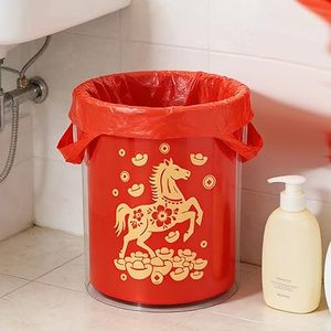 Huamaohengchun50Pcs Red Lucky Garbage Bags Sturdy Durable Large Thick <b>Plastic</b> Bags for Home, <b>Kitchen</b> and Office - Product Image 6