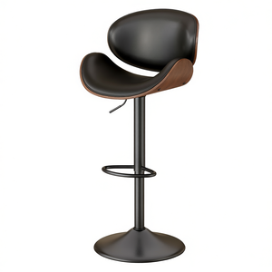 Modern Adjustable Height Bar <b>Chair</b> PU Leather Metal Base Swivel Counter Stool for Kitchen Commercial Furniture - Product Image 1