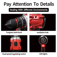 Perceuse sans fil 20V au lithium pour usage domestique, spéciale vis de décoration, perceuse pistolet sans balais avec kit combiné rechargeable, outil électrique
