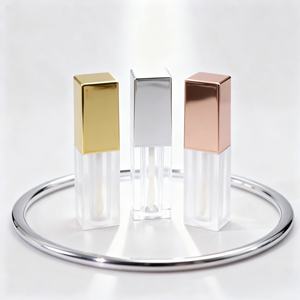 Tube de rouge à lèvres carré vide personnalisé avec logo, conteneur transparent pour rouge à lèvres avec grande brosse, vente en gros - Product Image 4
