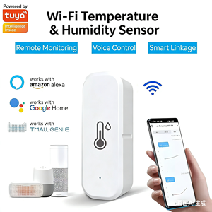 Higrómetro y Termómetro Inteligente WIFI Tuya, Sensor Detector Inalámbrico Compatible con Alexa, <span class=keywords><strong>Google</strong></span> Home, Alice y BT para Hoteles y <span class=keywords><strong>PC</strong></span> - Product Image 2