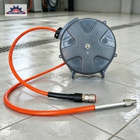 Enrouleur de tuyau d'air avec pistolet à air comprimé, 12 mètres, récupération télescopique automatique pour l'entretien des véhicules et les ateliers de réparation automobile