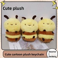 Porte-clés en peluche petite abeille pour filles, best-seller transfrontalier, poupée créative anti-stress, jouet en peluche doux, rembourré en coton PP, 14 ans