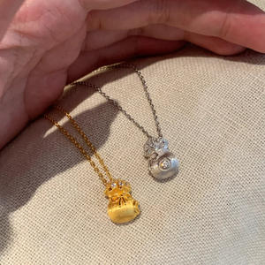 dainty <b>necklace</b> joyas de plata 925 original al por mayor cadena de moisanita <b>gold</b> plated stainless steel <b>necklace</b> - Product Image 1