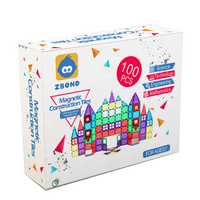 Juego de bloques de construcción magnéticos 3D para niños, piezas cuadradas, azulejos, 120 piezas