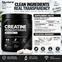 Capsules végétales de créatine monohydrate en vrac, directement de l'usine OEM, pour hommes et femmes, 60 unités, favorise les performances et la récupération*, sans OGM, GMP