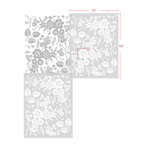 Pochoir mural floral <span class=keywords><strong>vintage</strong></span>, pochoir à <span class=keywords><strong>fleurs</strong></span> répétable pour la peinture sur les meubles muraux, au lieu de papier peint, pochoir pour la peinture - Product Image 4