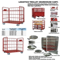 Chariot à roulettes professionnel en acier sur mesure, grande capacité, pour entrepôt et livraison express