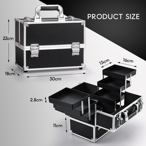 Valigetta Professionale per Trucco a 6 Scomparti, Organizzatore in Alluminio per Prodotti per Unghie, Beauty Case di Grande Capacità per <span class=keywords><strong>Truccatori</strong></span> e Saloni - Product Image 5