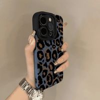 Marque à la mode daim polyvalent Simple imprimé léopard étui de téléphone portable en TPU nouvel Apple 16 Pro Max Compatible iPhone 15/14 Plus