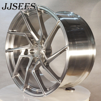 JJSEES Jantes de voiture personnalisées de 17, 18, 19 et 20 pouces, entièrement polies, en argent, forgées, 5X120 5X114.3 PCD pour BMW Volkswagen