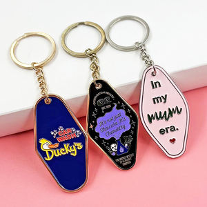 Porte-clés d'Hôtel de Luxe en Métal Émaillé Souple avec Logo Personnalisé, Numéro de Chambre Vintage, pour Motel - Product Image 1