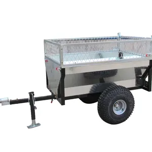 ATV Dump Log Trailer with Fence，DUMP CART flat bed Trailer atv log trailer with heavy load