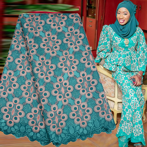 Ultime Svizzero Tessuto di Pizzo di Cotone Africano 2020 Traspirante Nigeriano Svizzero Del Voile Del Cotone Tessuti di Pizzo Con Le Pietre Per Il Cucito 1900 - Product Image 1