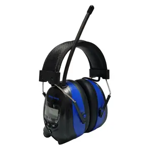 EM-PT0206 bluetooth nirkabel, headphone gigi biru pelindung pendengaran Radio keamanan elektronik dengan baterai dapat diisi ulang