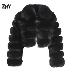 Nouveautés 2026 – Manteaux élégants en fausse fourrure pour <span class=keywords><strong>femme</strong></span>, coupe courte à manches longues, fermeture éclair intégrale, haute qualité, grandes tailles jusqu'au 8XL - Product Image 1