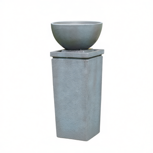 Fontaine d'eau zen en polyrésine grise, 35,5 pouces, pour jardin extérieur, élément relaxant de style japonais - Product Image 1