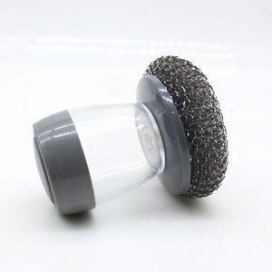 Brosse à vaisselle pour le nettoyage de la <span class=keywords><strong>maison</strong></span>, distributeur de savon de cuisine, brosse de nettoyage avec tampon à récurer en acier inoxydable de remplacement - Product Image 3