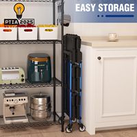 Chariot à outils pliable à 3 niveaux, chariot mobile pour outils de 210 lb avec roues verrouillables