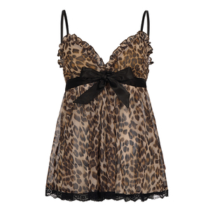Haut corset tricoté Y2K écologique pour femme, imprimé léopard, sexy, en maille, avec nœud papillon, dos nu, à nouer devant, style streetwear, pour sorties - Product Image 6