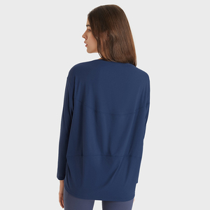 SHINBENE Fitness Gym allenamento Oversize Pullover top camicia a maniche lunghe da <span class=keywords><strong>donna</strong></span> in tinta unita <span class=keywords><strong>maglia</strong></span> <span class=keywords><strong>sportiva</strong></span> - Product Image 3