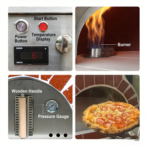 Horno de <span class=keywords><strong>Pizza</strong></span> a Gas HN QDMECH de Alta Temperatura, Hecho a Mano, con Cúpula de Mosaico, Horno Italiano <span class=keywords><strong>para</strong></span> <span class=keywords><strong>Pizza</strong></span>, Horno Comercial <span class=keywords><strong>para</strong></span> Hornear - Product Image 3