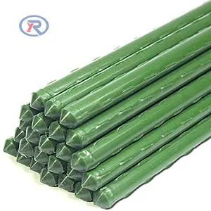 Durable Garden Steel Core Plastic Coated Metal Tomato Stakes Support Sturdy Green Plant Sticks