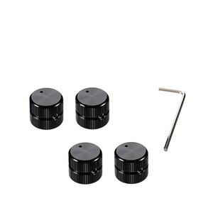 Perilla de potenciómetro redonda negra vintage para amplificador de guitarra, mecanizada por CNC a medida, con tornillo de fijación - Product Image 2