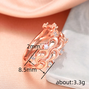 Bague élégante pour femme, ligne ondulée, zircon incrusté, style princesse, tendance - Product Image 3