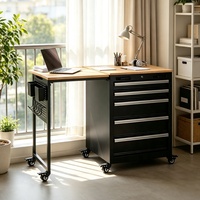 Table de travail extensible sur mesure, bureau mobile portable, plan de travail en bois massif pour studio et garage
