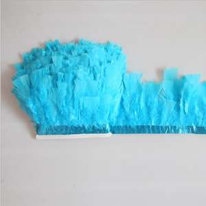 Frange de <span class=keywords><strong>plumes</strong></span> de dinde plates, motif teinté, 13-18 cm, avec rubans en satin - Product Image 6