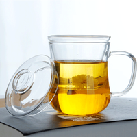 Youjiu Tasse à thé en verre transparent très vendue, capacité 500-1000 ml, avec couvercle et infuseur, style américain, nouvelle collection