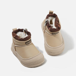 รองเท้าบูทหิมะเด็กแฟชั่นฤดูหนาวบุขนนุ่มพื้นนิ่มปิดนิ้วเท้ากันลื่น - Product Image 2