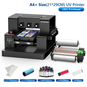 European Warehouse A4 UV <strong>Printer</strong> With L805 Printhead Sticker <strong>Printer</strong> Complete Set With Laminator Bottle Holder for Custom <strong>Crafts</strong> - Product Image 1