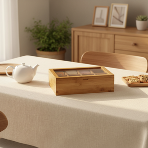 <span class=keywords><strong>Caja</strong></span> de Té de Bambú Natural de Diseño Nuevo al por Mayor, Organizador de Bolsitas de Té de Bambú con Tapa para el Hogar - Product Image 4