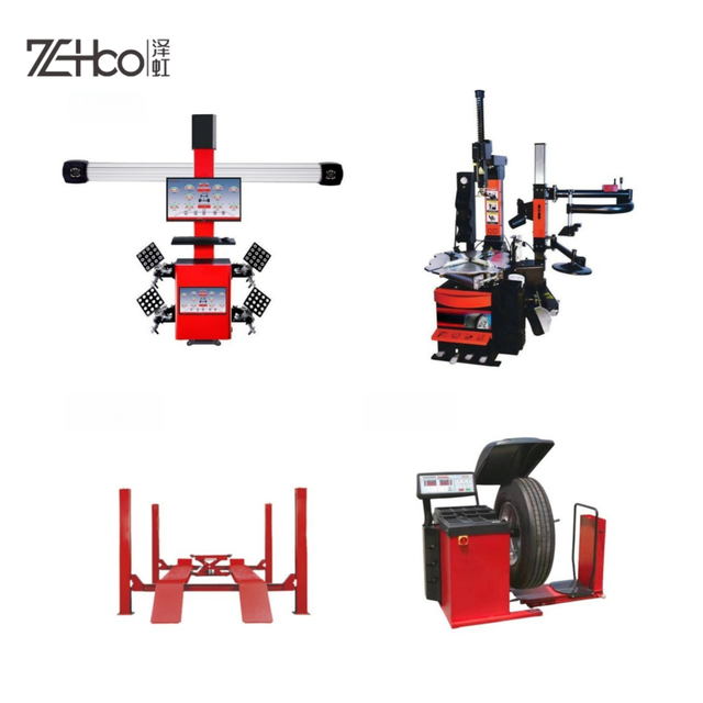Full Set Combo CE Certified Professional 4 Post Car Lift 3D Four Wheel Alignment Machine Stable Performance