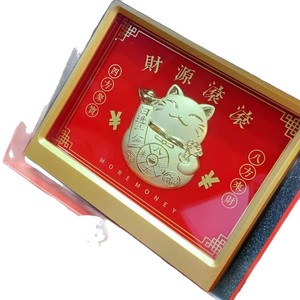 Figurine de chat porte-bonheur, 20mg d'or pur, cadeau artisanal pour la maison, le bureau, décoration du Nouvel An chinois - Product Image 3