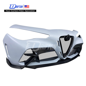 Parachoques Delantero de Fibra de Carbono Parcial GTAM 3K/6K/12K, Tejido Liso/Sarga/Forged, Nuevo para Alfa Romeo Giulia 2016-2023, Fijación con Tornillos, Protección UV - Product Image 5