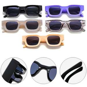 Gafas de Sol Cuadradas Punk con Marco Pequeño en Gris Jelly, Retro y Modernas, con Logotipo Personalizado para Hombre y Mujer - Product Image 6