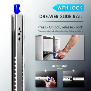 AOLISHENG Heavy Duty <strong>Drawer</strong> <strong>Slides</strong> With Lock <strong>250</strong> <strong>lb</strong> Bearing Capacity Full Extension 3 Section Industrial Locking <strong>Drawer</strong> <strong>Slides</strong> - Product Image 5
