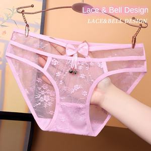 <span class=keywords><strong>Ropa</strong></span> <span class=keywords><strong>interior</strong></span> Sexy de estilo diario de encaje puro para mujer, calzoncillos Hipster de cintura baja, diseño de campana pequeña, talla grande de nailon para chicas regordetas - Product Image 3