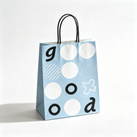 Sac cadeau en papier kraft bleu style Ins, sac à main portable pour emballage de souvenirs et de café à emporter