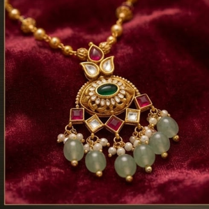 Prayom Gold Plated <b>Bridal</b> Wedding <b>Jewelry</b> <b>Set</b> with Zircon Stone Necklace and Earrings Vintage Colorful Design for Women - Product Image 4