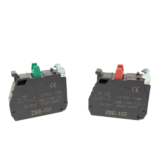 XB5 Series Single Contact Button Switch ZBE101 ZBE102 NC NO with Normally Open Close IP65 Level 1NO 2NO Combinations 10A 380V
