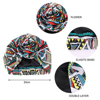 Chapeau unisexe en satin avec doublure en satin, broderie 3D, imprimé africain, fleurs, bonnet indien, voyage en plein air et fête, usage quotidien, quatre saisons