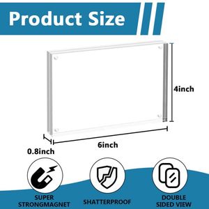 Hot Sale 4x6 clear Double-sided Acrylic Magnetic Photo <b>Frame</b> - Product Image 2