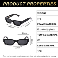 Lunettes de soleil rectangulaires épaisses pour hommes et femmes, monture en plastique écologique, branches CP, verres TAC, style rétro Y2K streetwear, logo personnalisé, faible MOQ