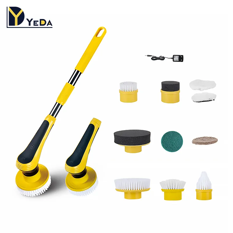 Electric Power Spin Scrubber Electric Floor Cleaning Brush With Replaceable Brush Head