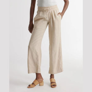 Nouveau pantalon de vente chaude pour femmes <span class=keywords><strong>en</strong></span> gros <span class=keywords><strong>lin</strong></span> décontracté taille haute lâche taille élastique tube droit pantalon de <span class=keywords><strong>jogging</strong></span> pour femmes - Product Image 2